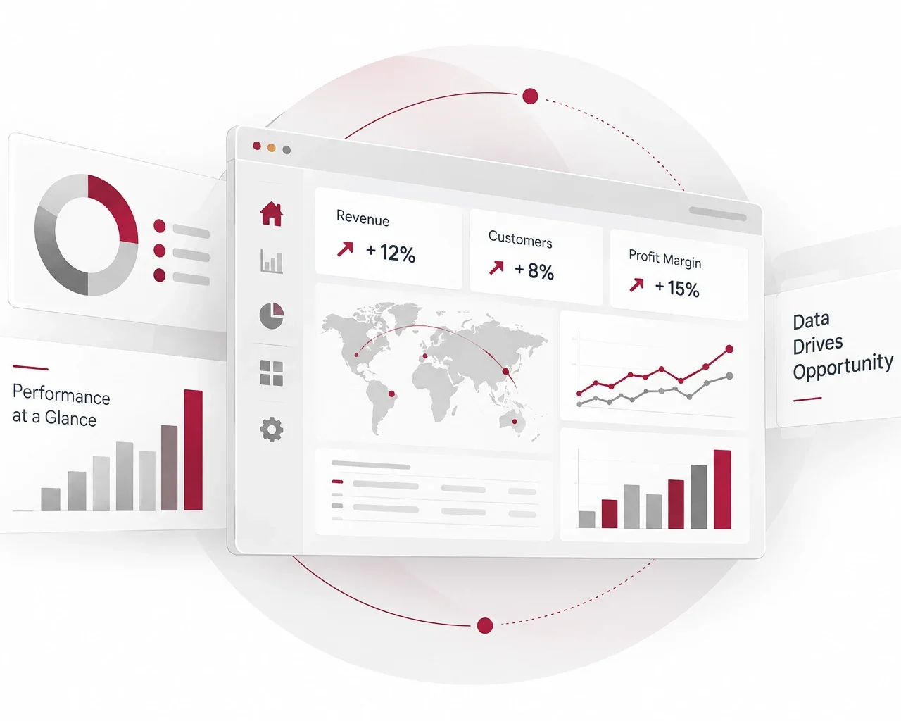 Intris Data analytics - Data Visualisation 5 Executive performance dashboard with geographic and business KPI insights