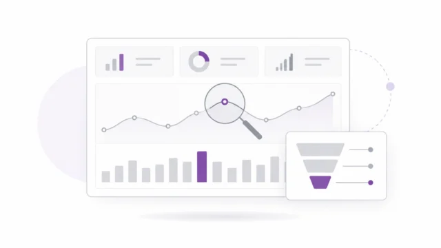 Digital performance analytics with trend analysis and conversion funnel insights