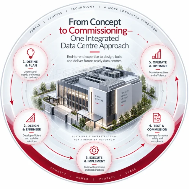 Integrated data centre approach from concept and design to commissioning